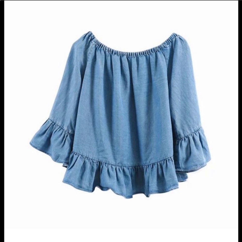 Off the shoulder  Ruffle Top - Picture 4 of 4